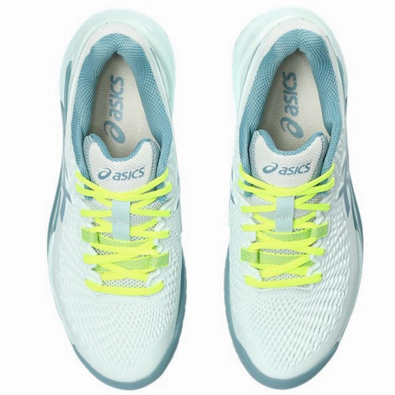 Asics Gel Resolution 9 Womens Tennis Shoes -Soothing Sea / Gris Blue Optimal Comfort Design