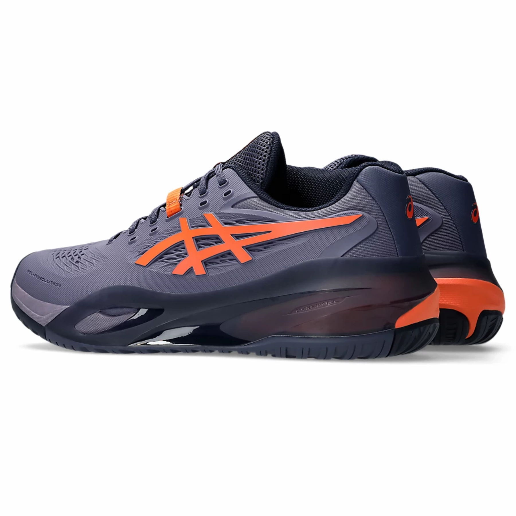 Asics Gel Resolution X Wide 2E Men Tennis Shoes - Greyish Purple/Nova Orange Bounce Flex