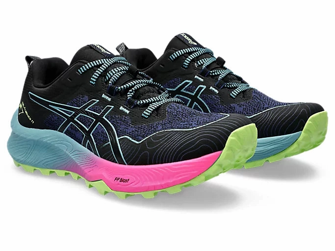 Asics Gel Trabuco 11 (Black/Gris Blue) Womens Plush Lining