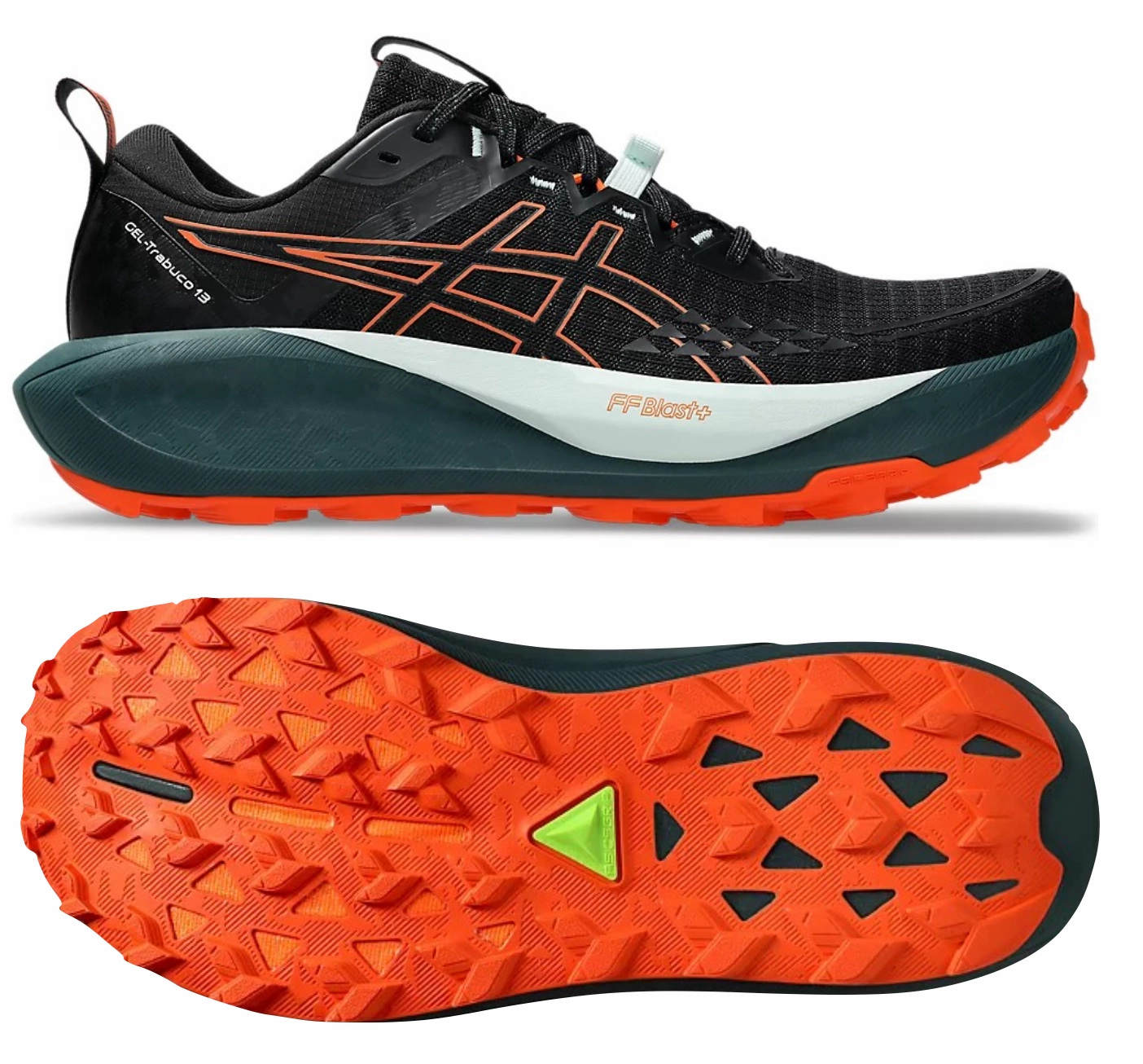 Reliable Sole Maximum Grip ASICS Gel Trabuco 13 (Black/Nova Orange) Mens