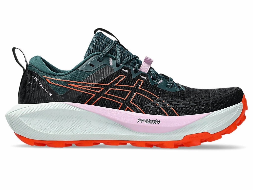 ASICS Gel Trabuco 13 (Black/Nova Orange) Womens Soft Design