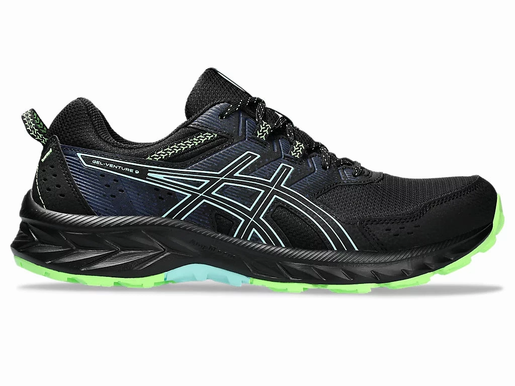 ASICS Gel Venture 9 (Black/Illuminate Mint) Mens All-weather look