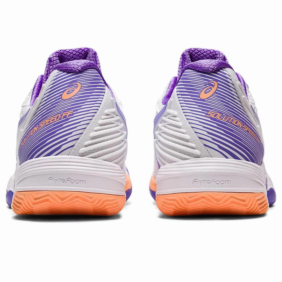 Asics Solution Speed FF 2 White/Amethyst  Clay Women's Tennis Shoes Breath Comfort