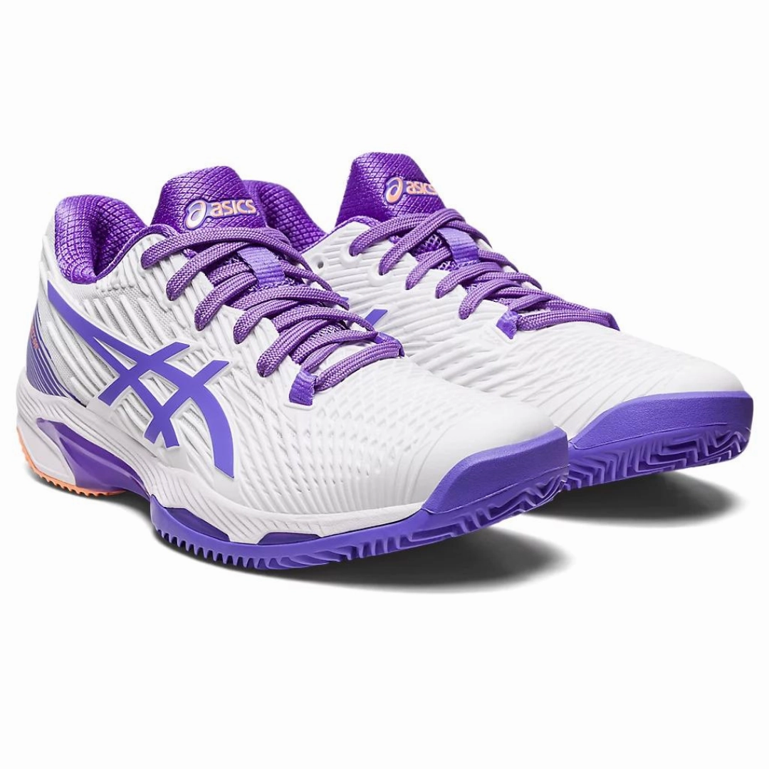 Asics Solution Speed FF 2 White/Amethyst  Clay Women's Tennis Shoes Breath Comfort