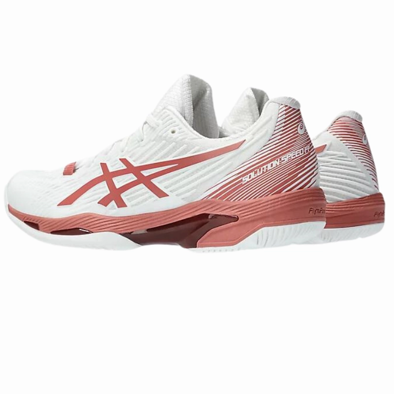Asics Solution Speed FF 2 White/Light Garnet Womens Tennis Shoes Ultra Marathon