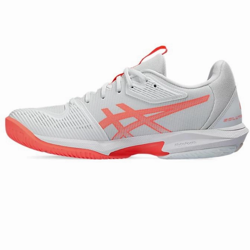 Asics Solution Speed FF 3 Women's Tennis Shoes - White/Sun Coral Stride Efficiency