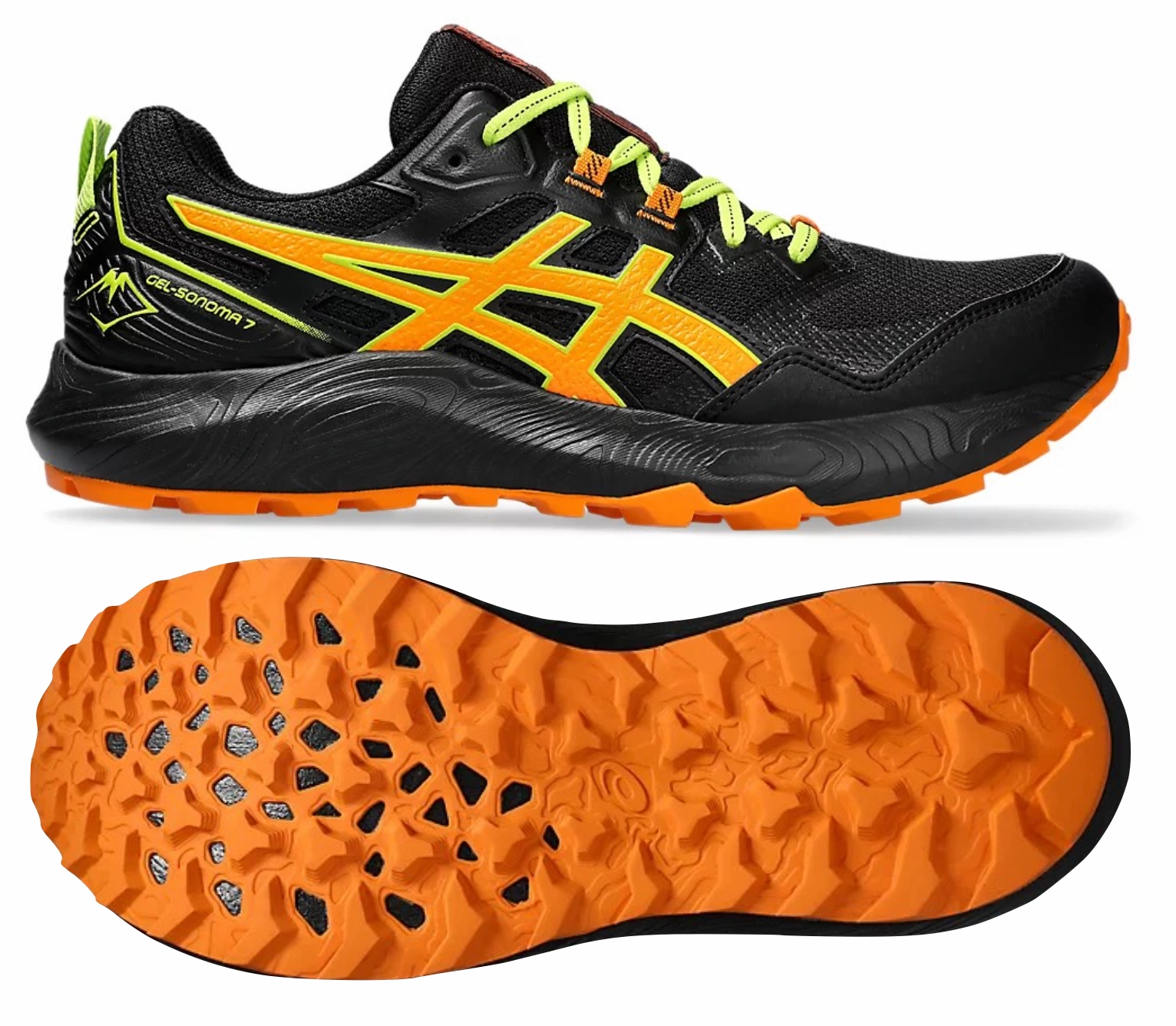 Quick Adjustment Asics Sonoma 7 (Black/Bright Orange) Mens