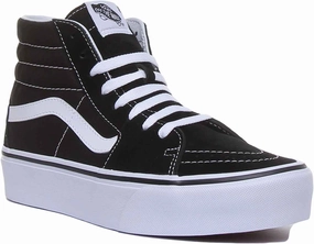 Agile Walking Vans Classic Sk8 Hi Platform In Black White For Women