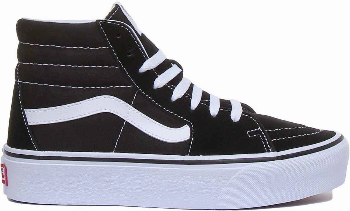 Backcountry Fit Vans Classic Sk8 Hi Platform In Black White For Women