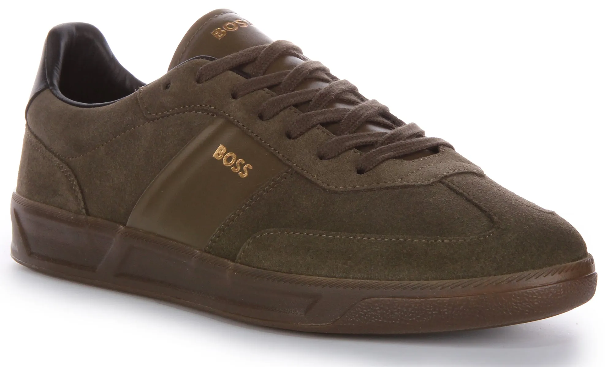 Boss Brandon Tennis Suede In Khaki For Men Cushion Foam High Density