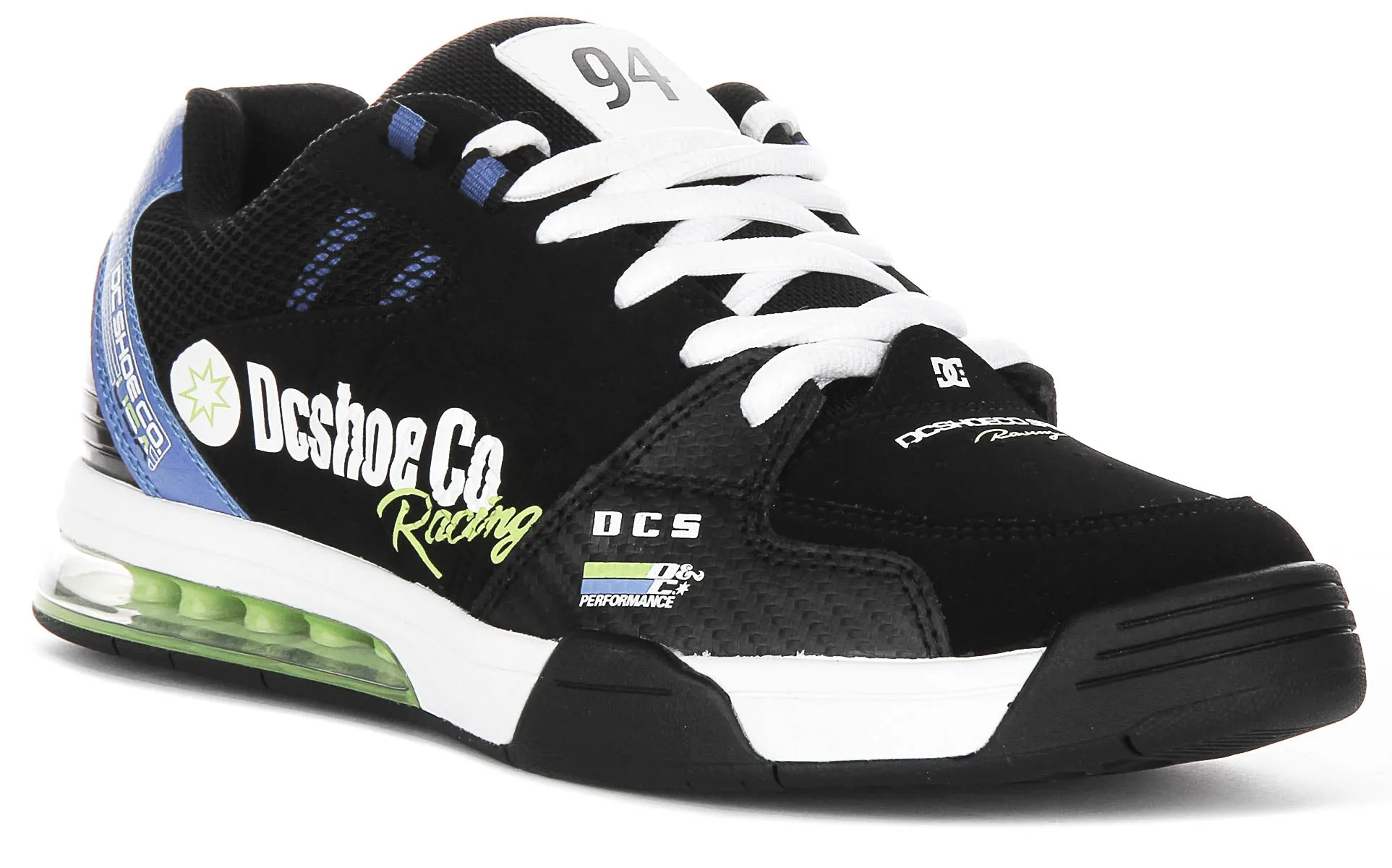 Upper overlay adds light structure and containment Joint protection Dc Shoes Versatile LE In Black Blue For Men