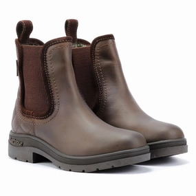 Barbour Birch Leather Women's Brown Chelsea Boots Anti-Fatigue