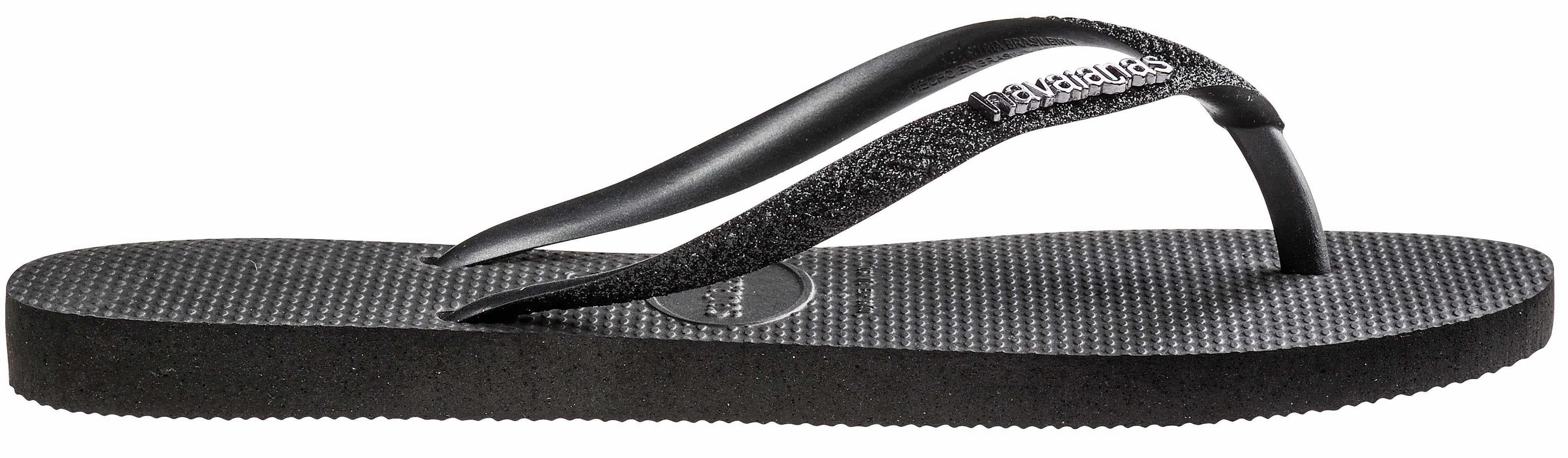Beach Vibes Havaianas Slim Glitter II In Black Black For Women