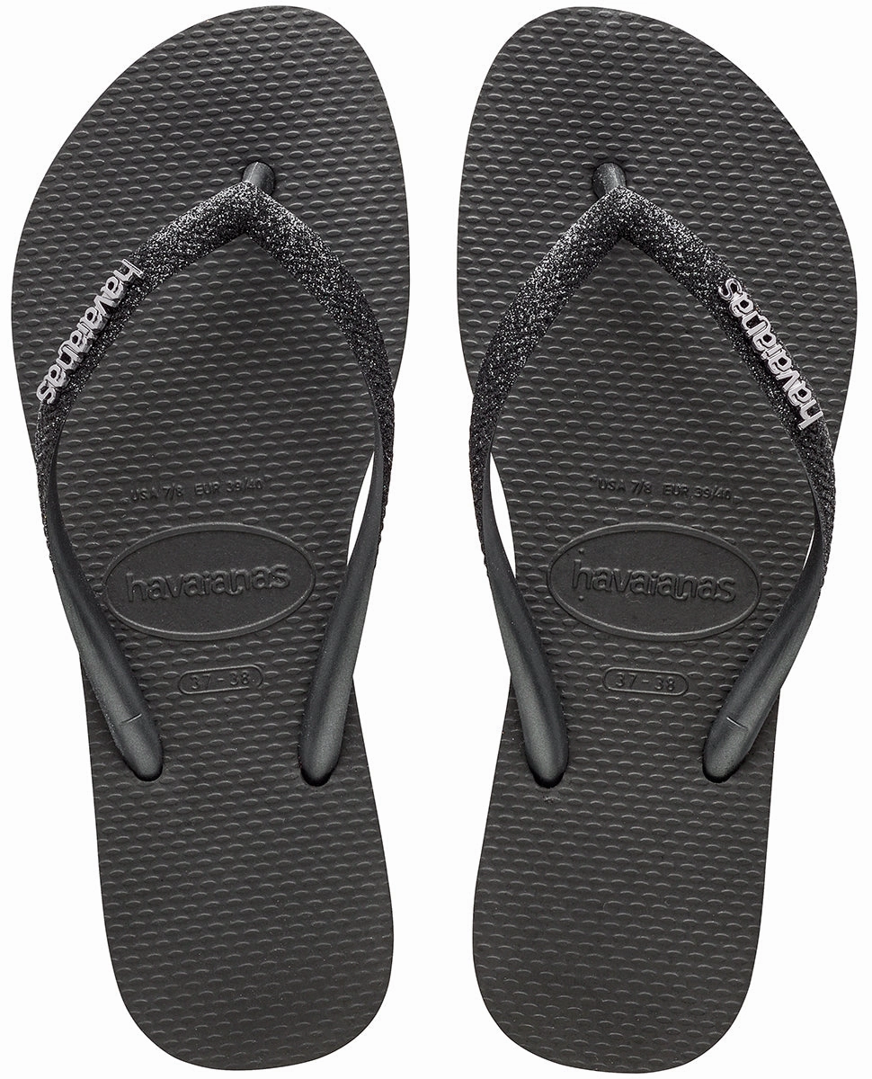 Beach Day Havaianas Slim Glitter II In Black Black For Women