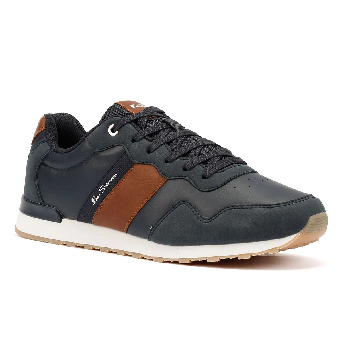 Ben Sherman Owen Retro Men's Navy/Tan Trainers Anti Friction