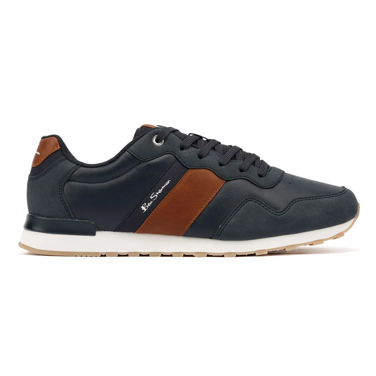 Ben Sherman Owen Retro Men's Navy/Tan Trainers Anti Friction