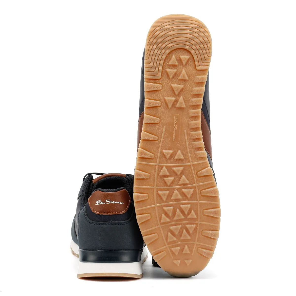Ben Sherman Owen Retro Men's Navy/Tan Trainers Anti Friction