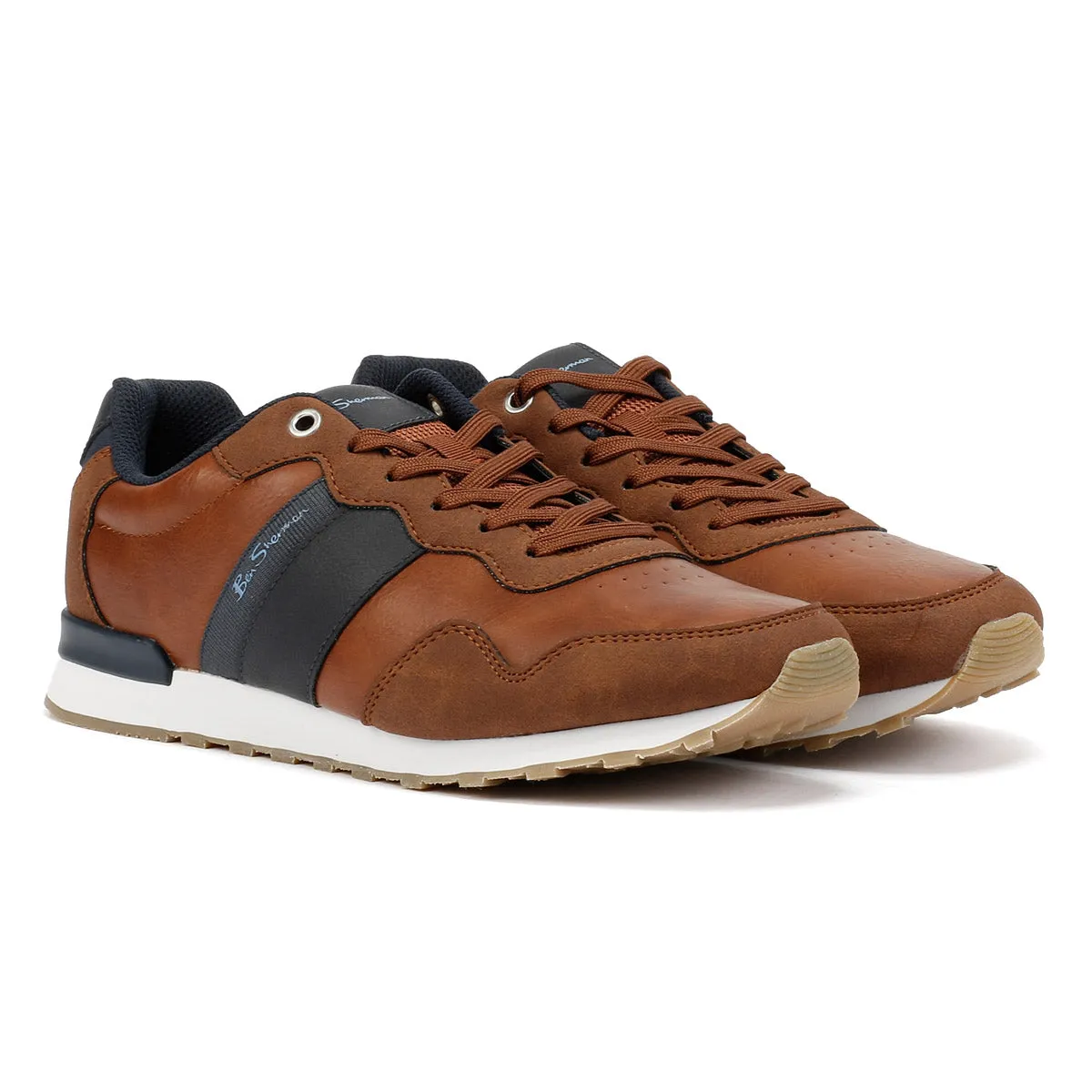 Ben Sherman Owen Retro Men's Tan/Navy Trainers Crafted to encourage a natural range of motion waterproof
