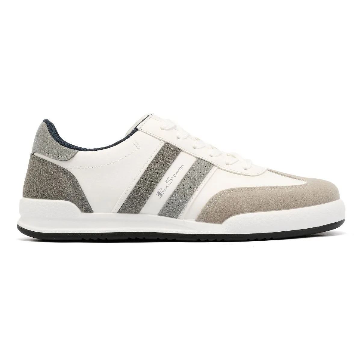 Ben Sherman Sokka Men's White/Grey Trainers Light Mesh