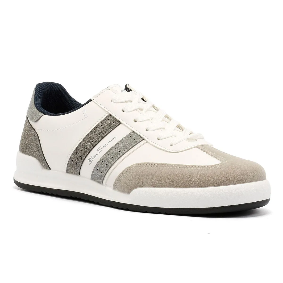Ben Sherman Sokka Men's White/Grey Trainers Light Mesh