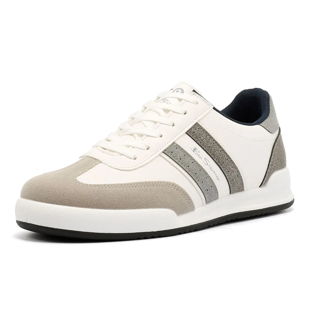 Ben Sherman Sokka Men's White/Grey Trainers Light Mesh