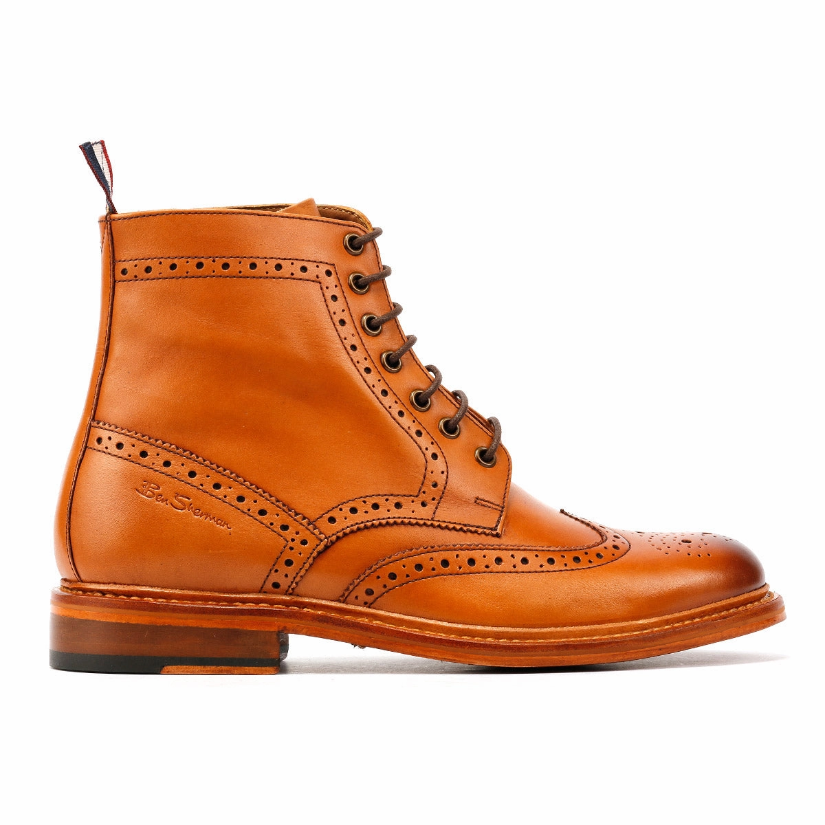 Ben Sherman Arthur Leather Men's Tan Boots Zipper Closure