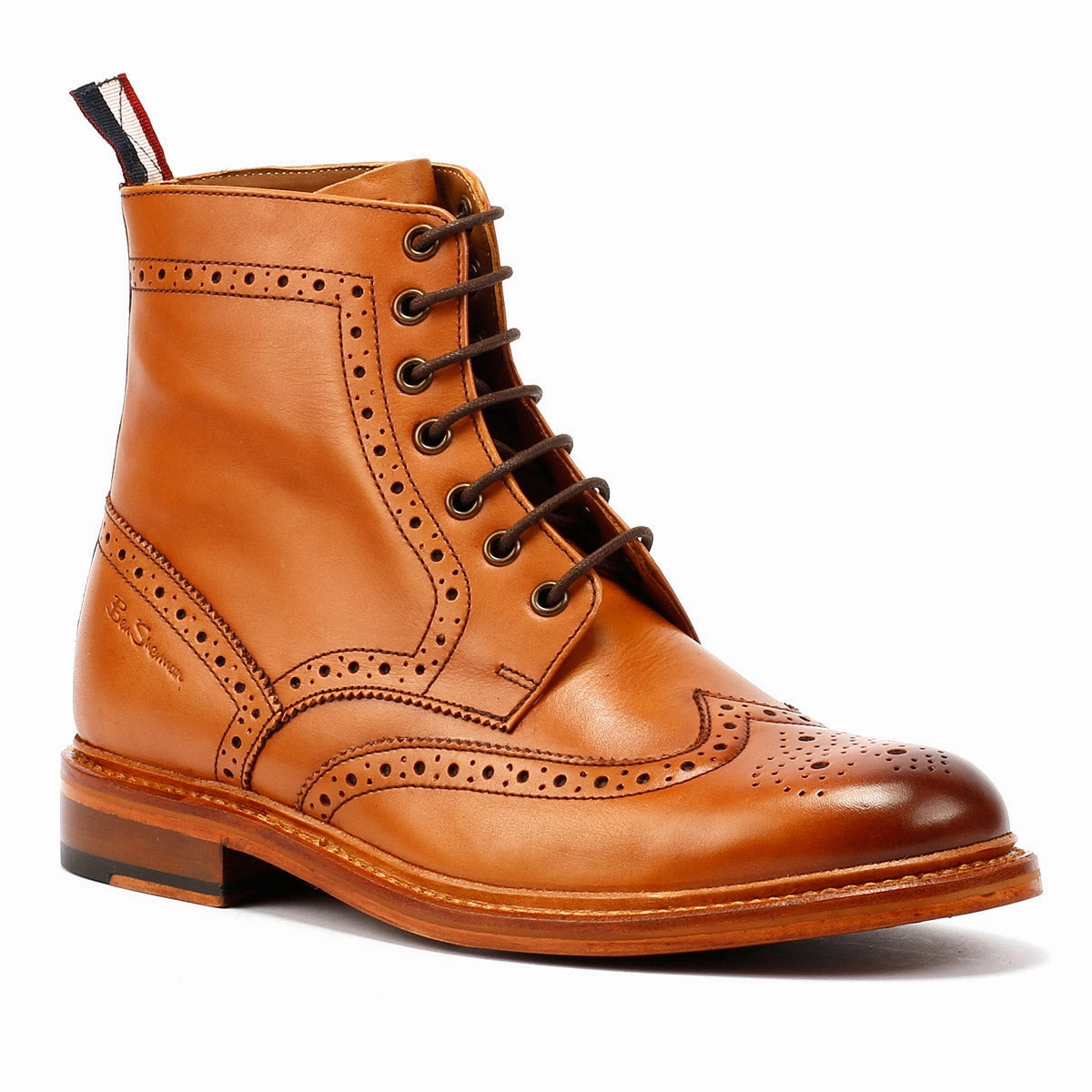 Ben Sherman Arthur Leather Men's Tan Boots Zipper Closure