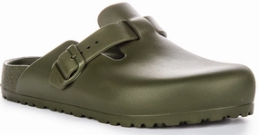 Birkenstock Boston Eva In Khaki | Narrow Fit Adjustable Feature