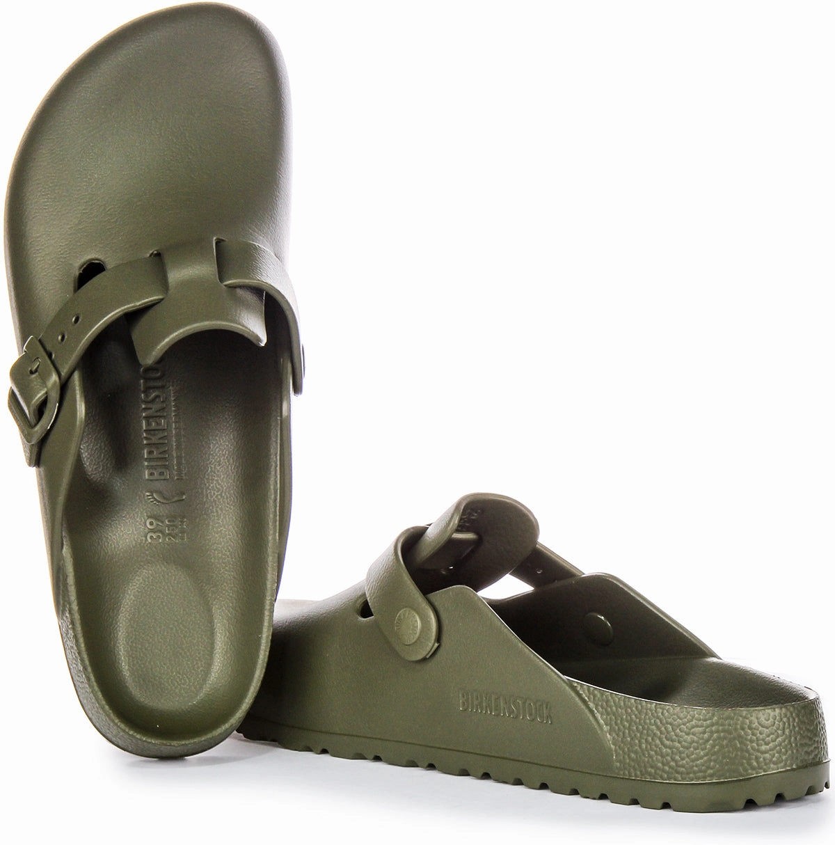 Birkenstock Boston Eva In Khaki | Narrow Fit Cushioned toe box