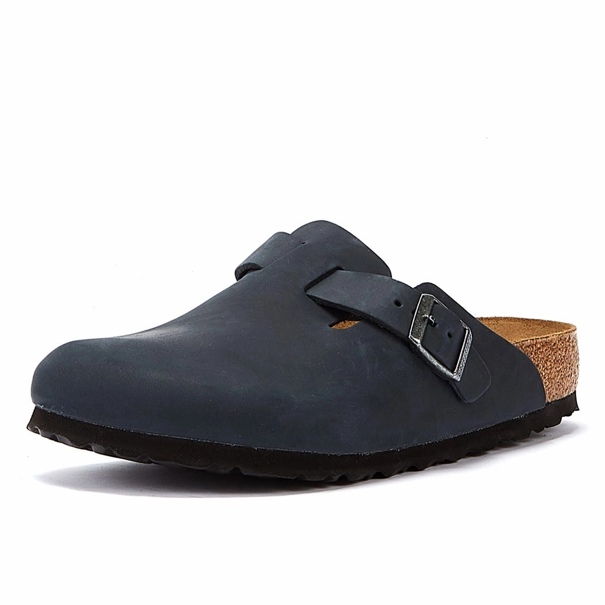 Birkenstock Boston Oiled Nubuck Black Clogs Cushioned Footbed