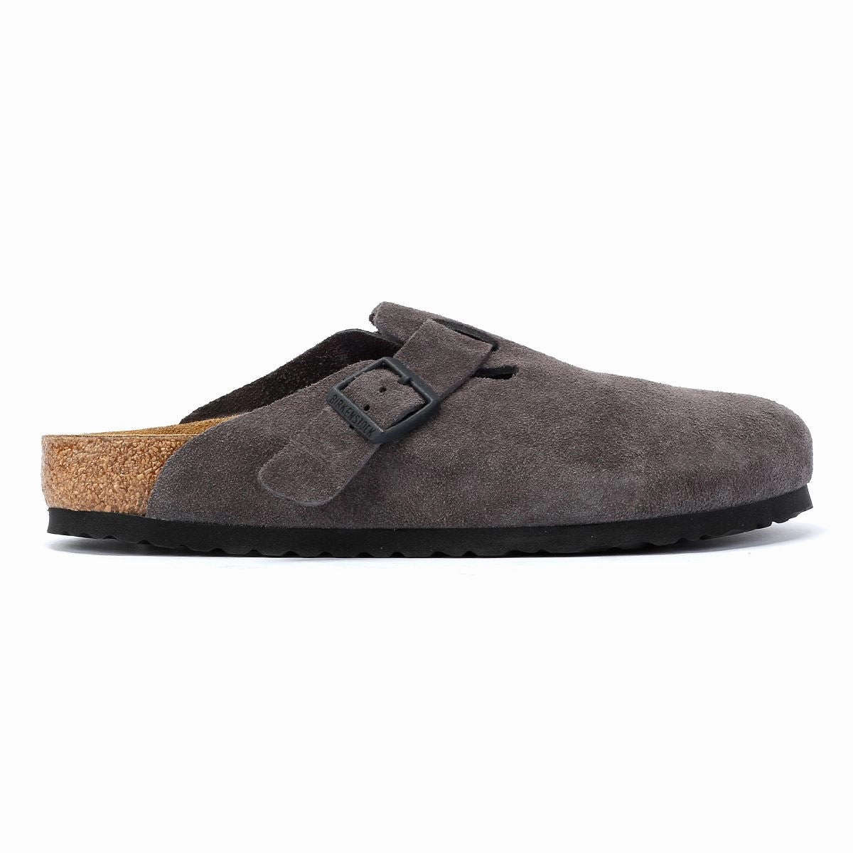 Birkenstock Boston Suede Velvet Grey Clogs Gentle Everyday