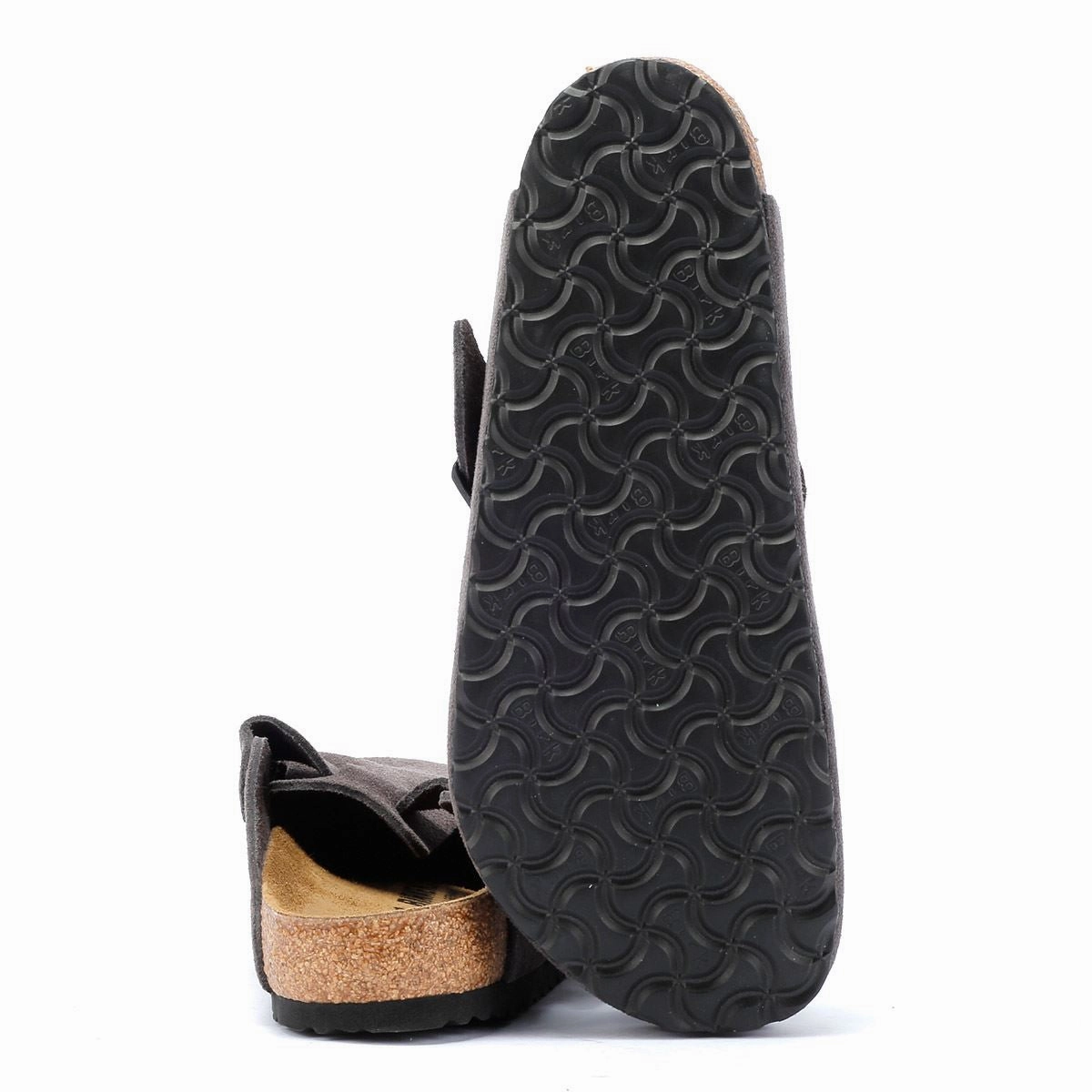 Birkenstock Boston Suede Velvet Grey Clogs Gentle Everyday