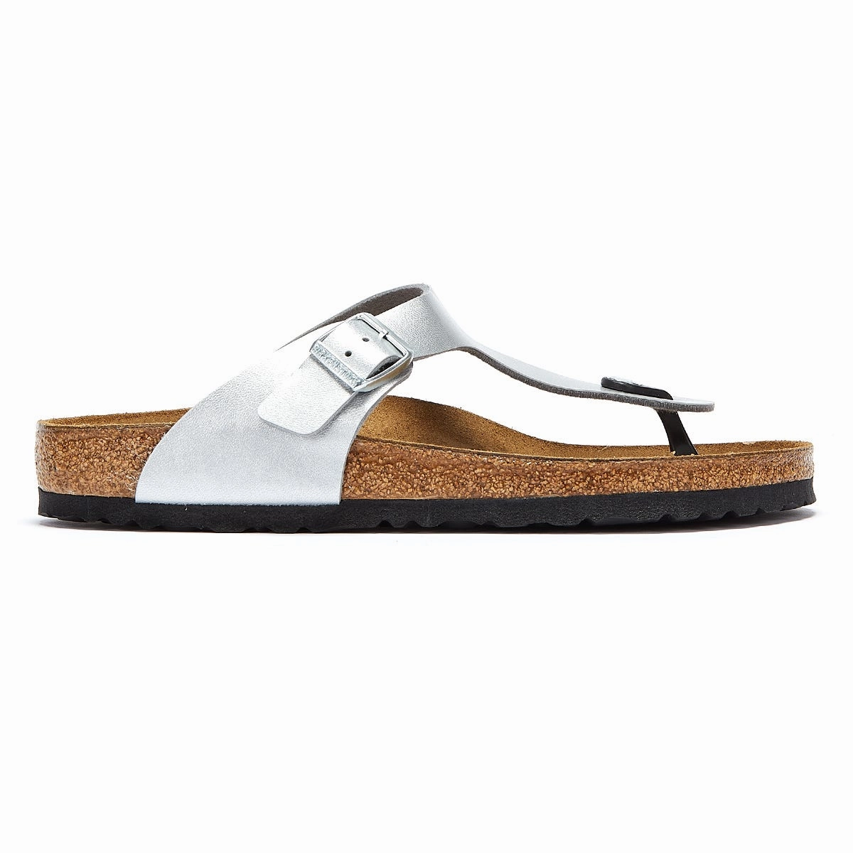 Birkenstock Gizeh Birko Flor Womens Silver Sandals Chic Comfort