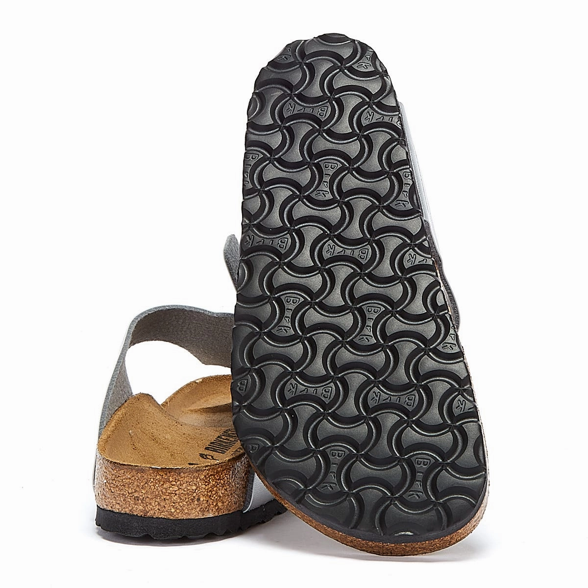 Birkenstock Gizeh Birko Flor Womens Silver Sandals Chic Comfort