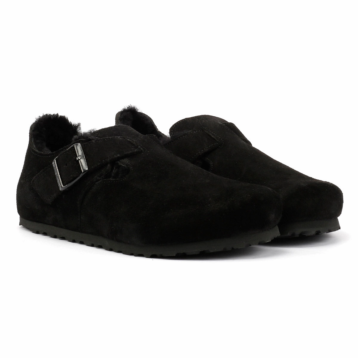 Birkenstock London Shearling Suede Black Shoes Lime Fresh Campus Hike