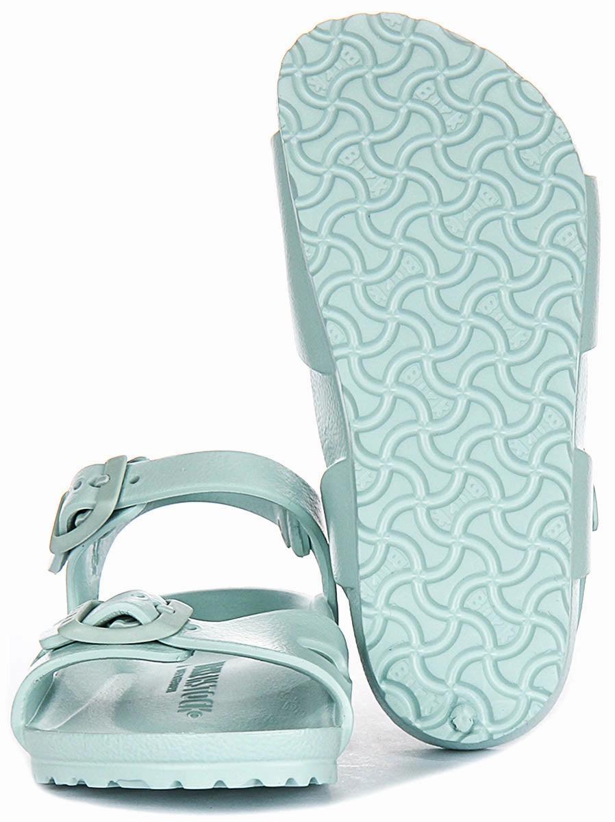 Birkenstock Rio Eva Kids In Green | Narrow Fit Quick - release