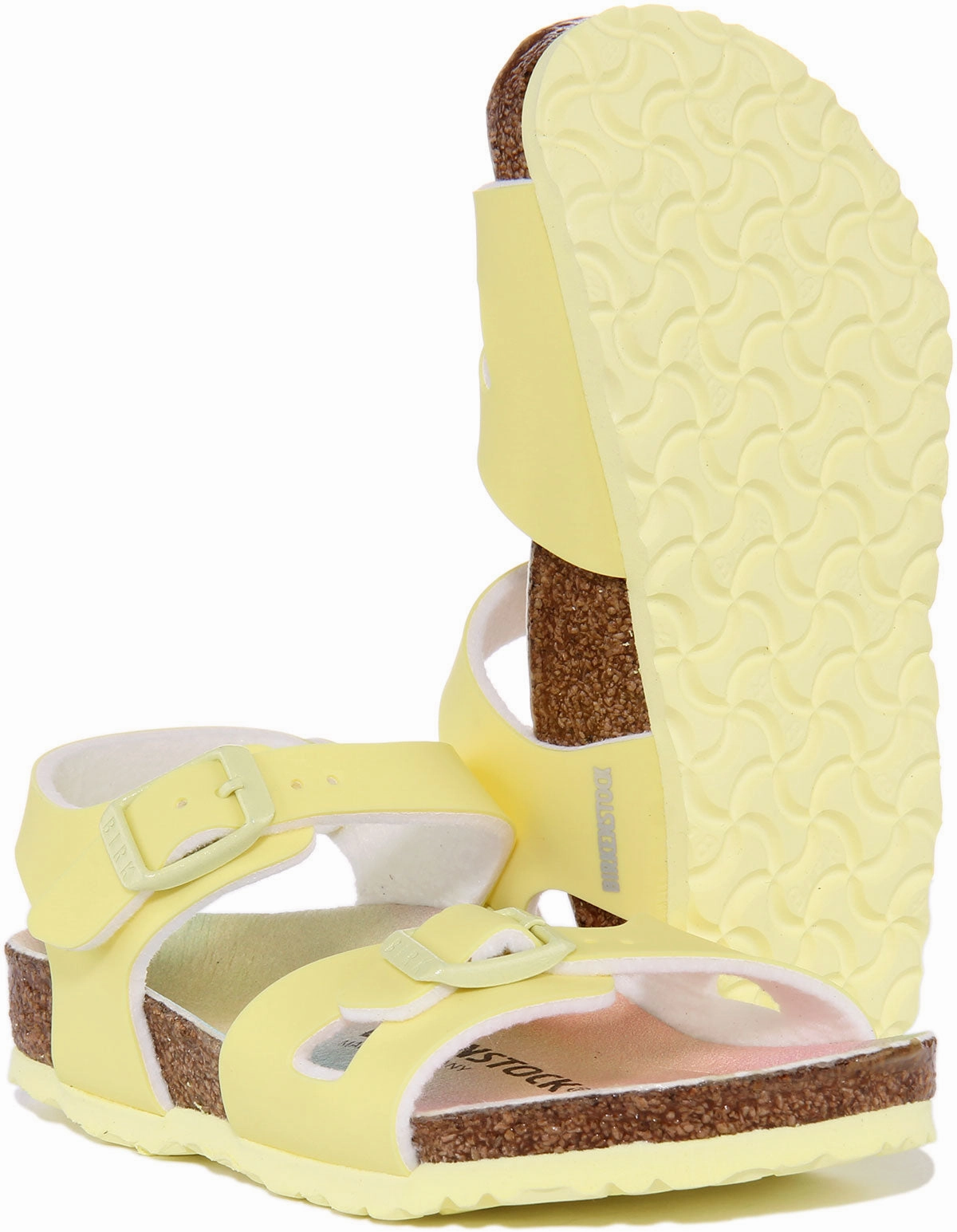 Birkenstock Rio Kids In Yellow For Kids | Narrow Fit Stretchable Fabric System