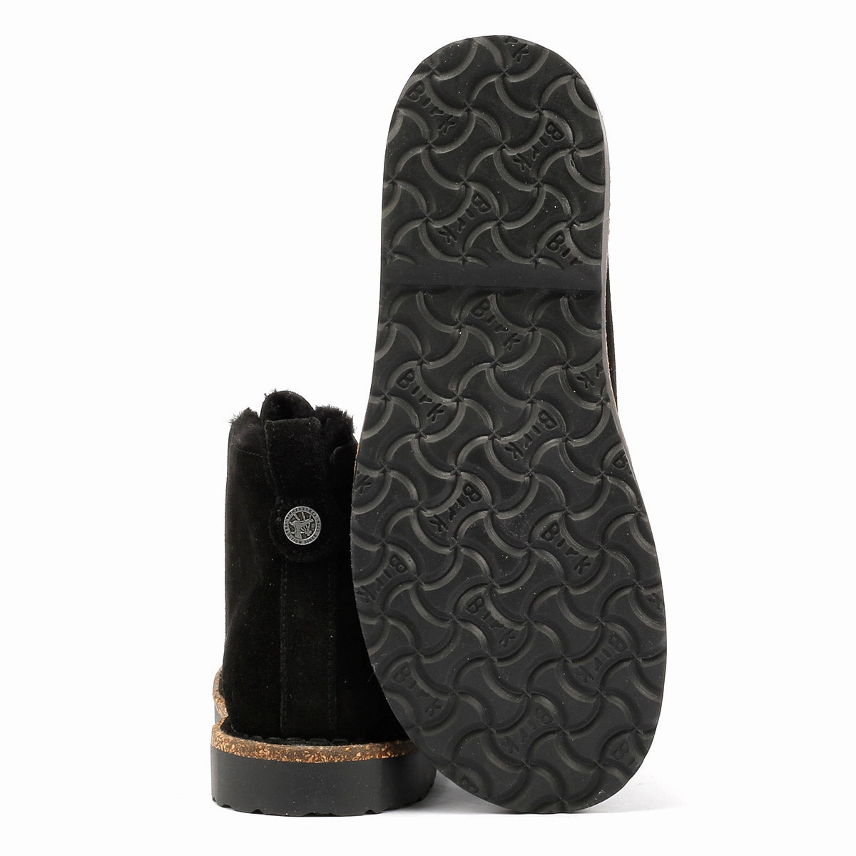 Birkenstock Uppsala Mid Shearling Suede Women's Black Boots rubber