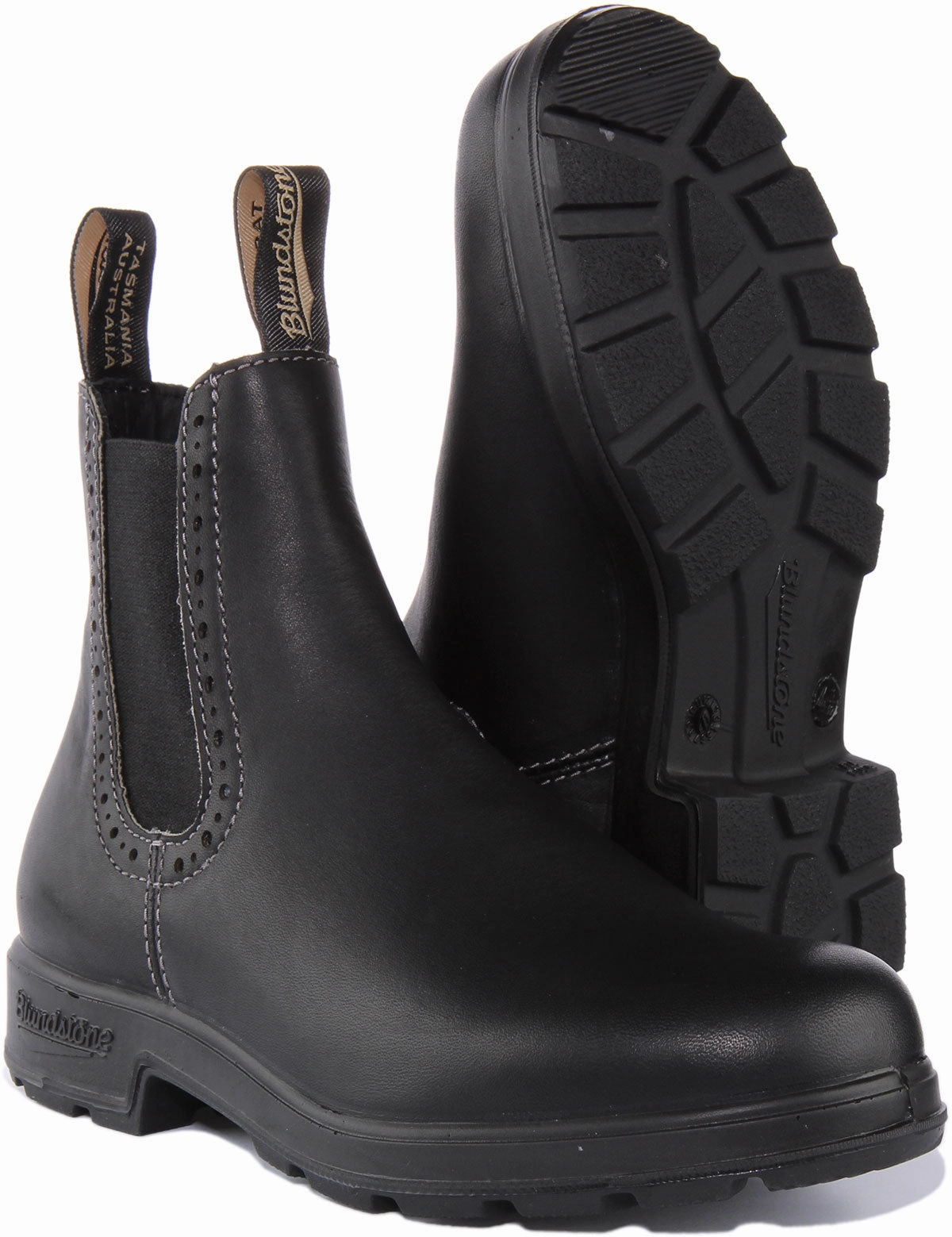 Blundstone 1448 In Black Brogue Chelsea Boots Outdoor Socks