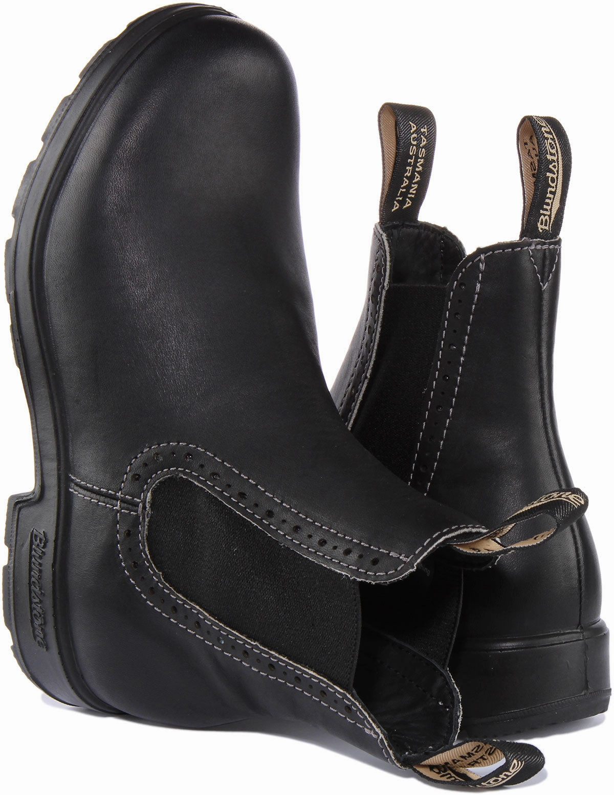 Blundstone 1448 In Black Brogue Chelsea Boots Outdoor Socks