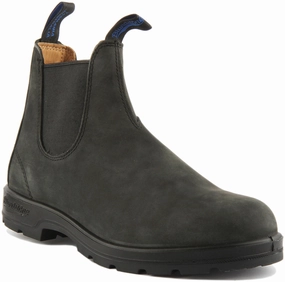 Blundstone 1478 In Rustic Black Chelsea Boots Mud Traction