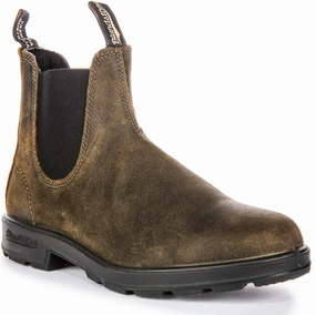 Long Trekking Fit Windproof Support Blundstone 1615 Chelsea Boots In Olive