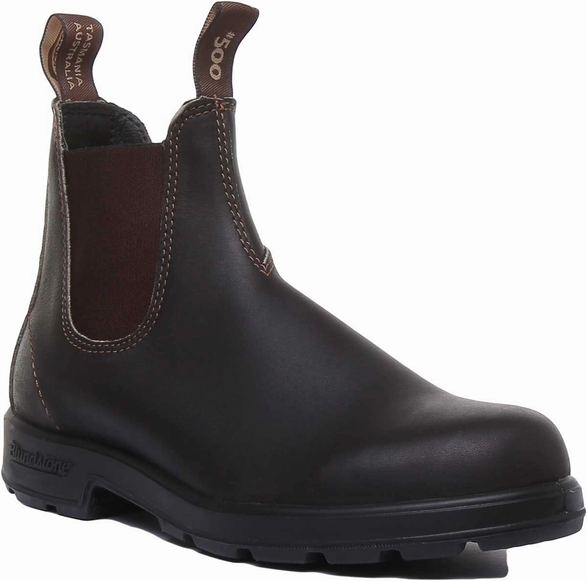 Blundstone 500 In Dark Brown Padded collar Shock Resistant Fit
