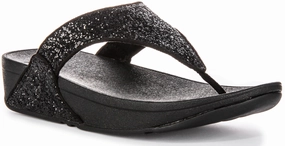 Fitflop Lulu Glitter In Black For Women Slip-In Comfort Beach Lifestyle