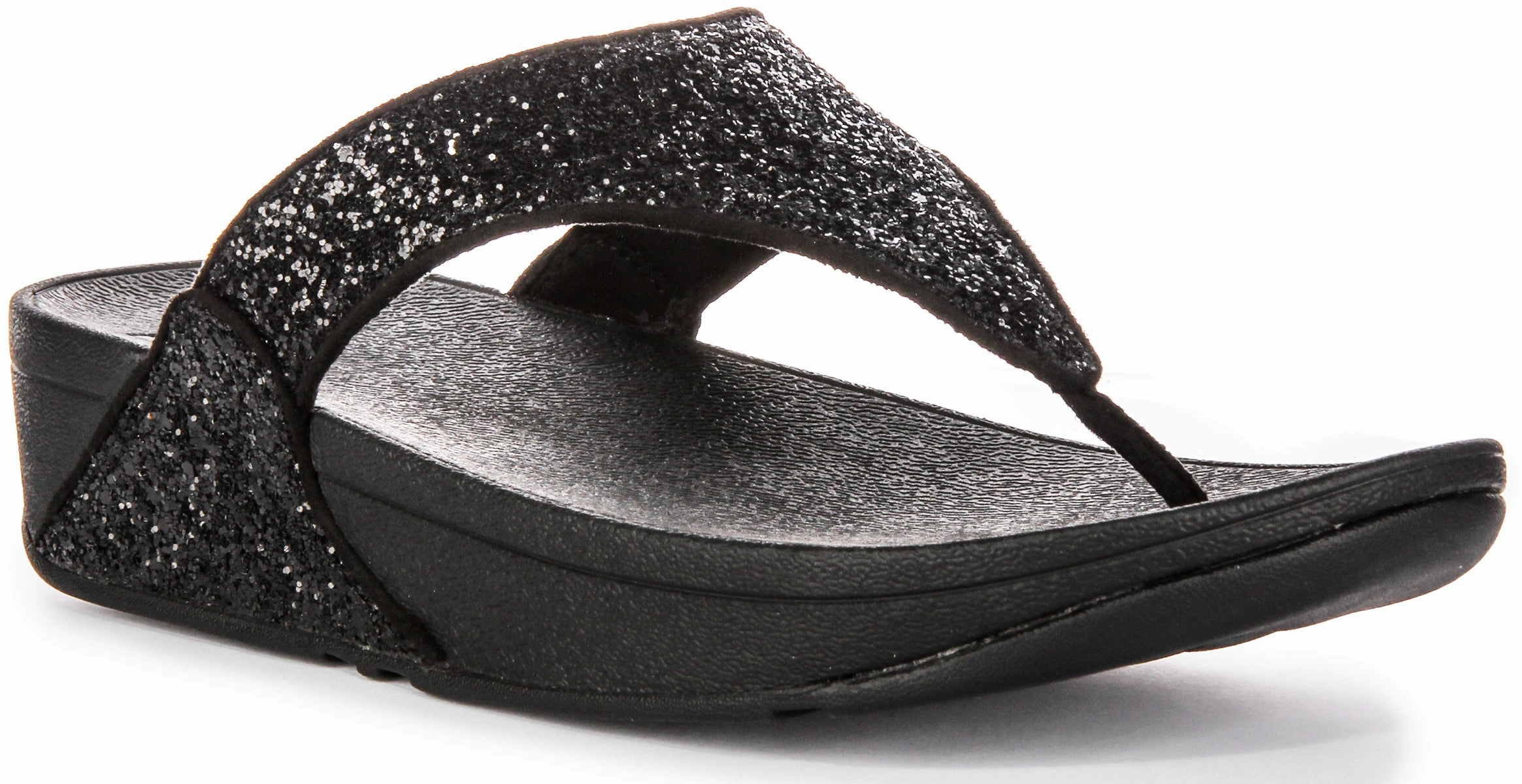 Fitflop Lulu Glitter In Black For Women Slip-In Comfort Beach Lifestyle