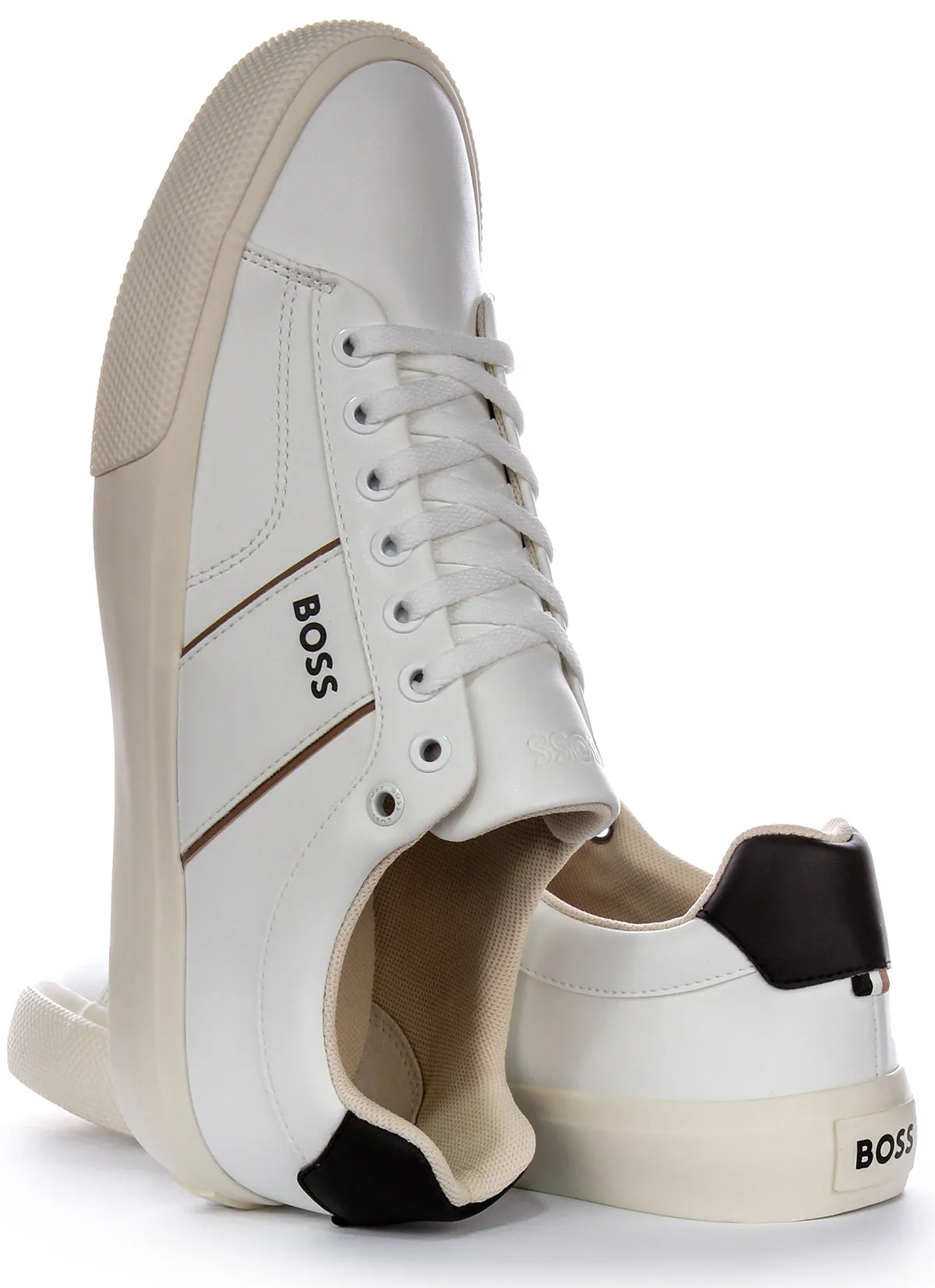 Boss Aiden Tennis Flpp In White For Men Endurance Fit
