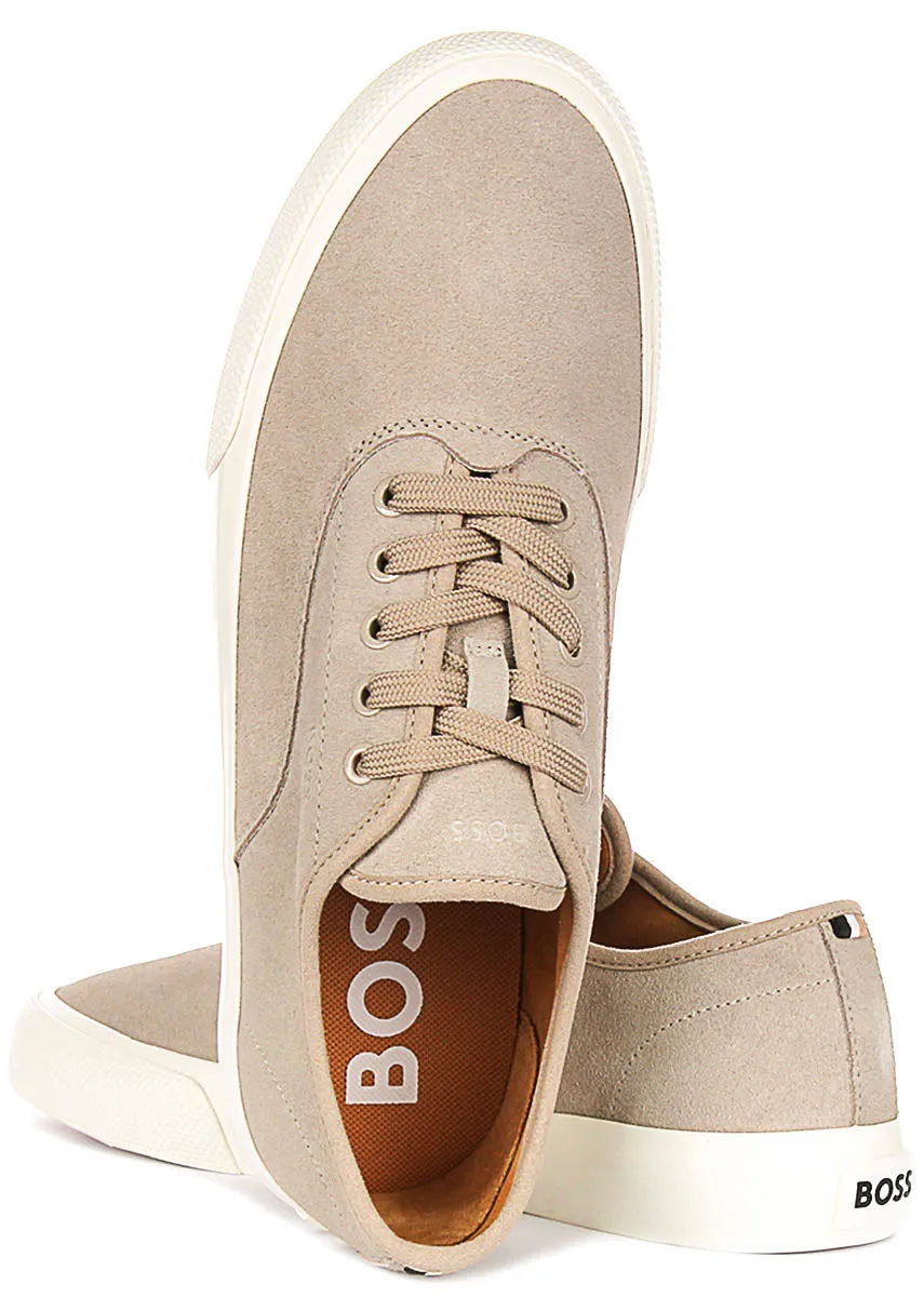 Boss Aiden Tennis Suede In Beige For Men Friction Guard
