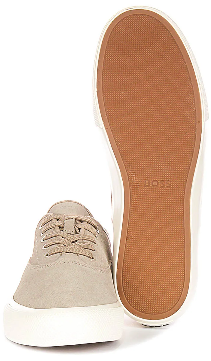 Boss Aiden Tennis Suede In Beige For Men Friction Guard