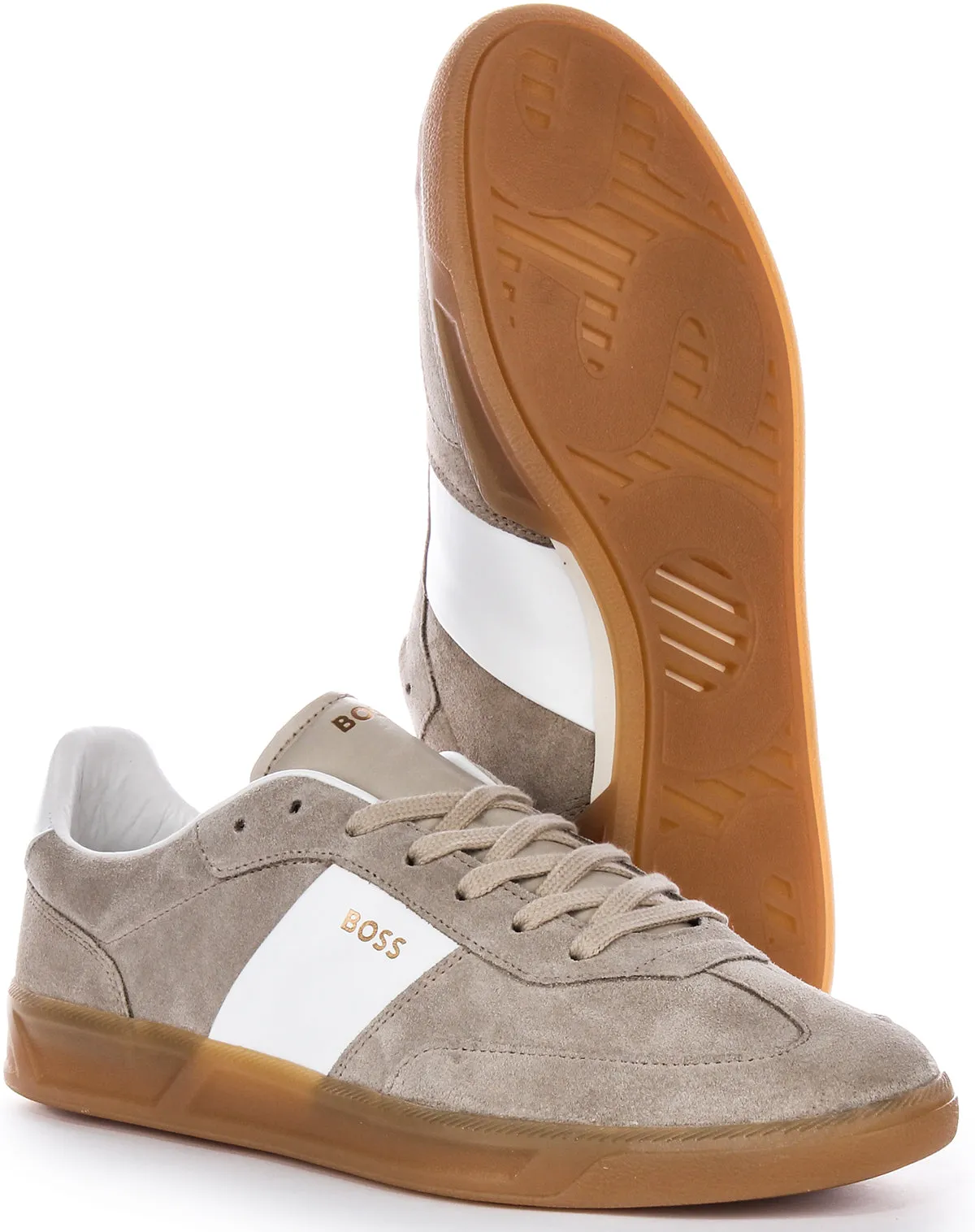 Boss Brandon Tennis Suede In Grey White For Men Vent Flow