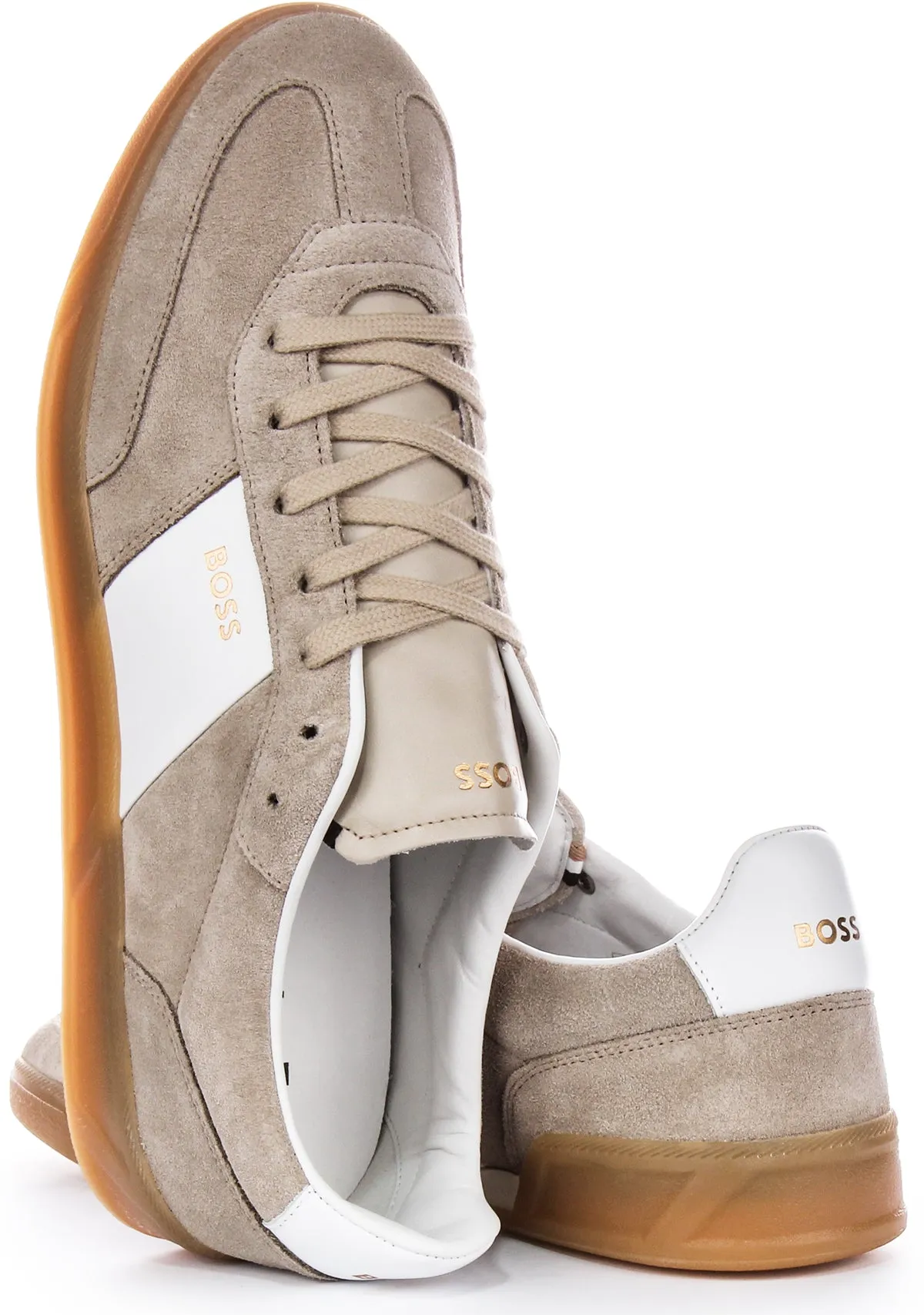 Boss Brandon Tennis Suede In Grey White For Men Vent Flow